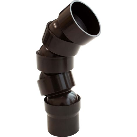 Coude de gouttière flexible DN 50 – Montage simple par emboîtement – 4 coudes pour angles 67-90° – PVC résistant aux intempéries