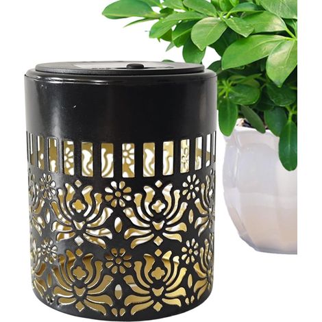 Éclairages solaires pour clôture - Lampe de jardin avec motif floral ajouré,Lanternes Solaires Extérieur Étanches,pour portes garages balcons gazebos abris terrasses patios cours porches