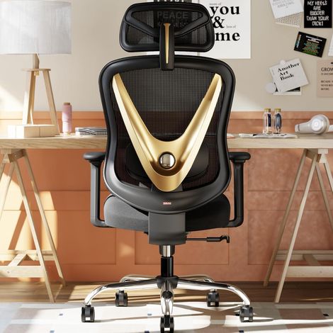 Ergonomischer Bürostuhl 3D Lendenstütze verstellbaren Armlehnen V-Rücken (1/5)