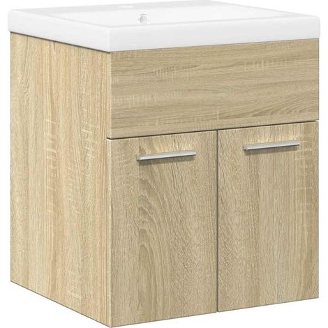 Maison Exclusive - 2-tlg. Badmöbel-Set Sonoma-Eiche Holzwerkstoff