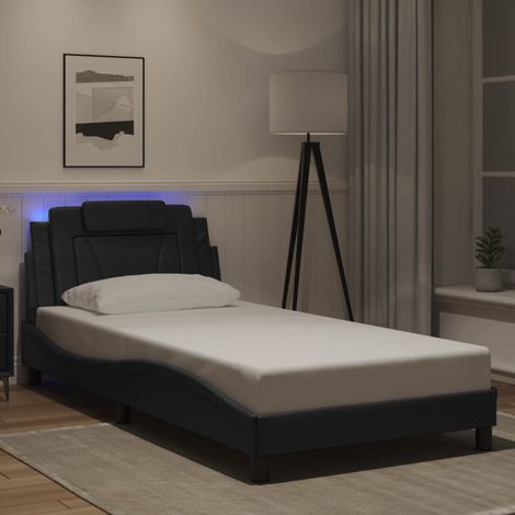 Bettgestell "Viana" mit LED ohne Matratze Schwarz 100x200 cm