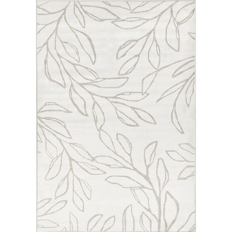 Tappeto Tessuto Motivo a foglie Pelo corto Beige chiaro 160 x 230 cm Bismil