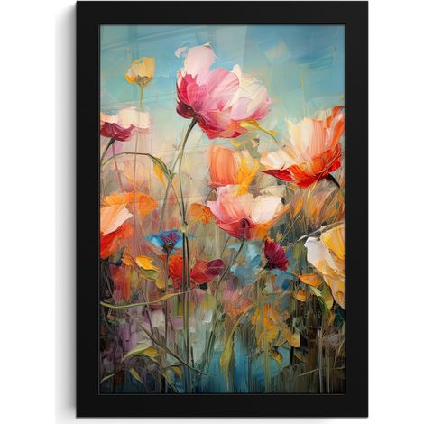 Framed Poster Flowers - Watercolor - Art - Botanical - Nature 20x30 cm (1/5)