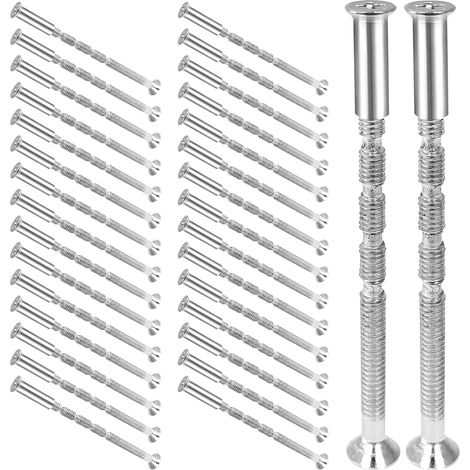 Lot de 32 vis de connexion M4 et poignée de porte M4, vis à douille, raccord de meubles (1/5)
