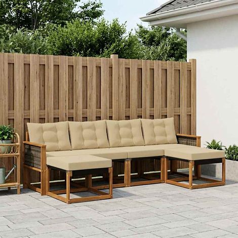 Beyamis Ensemble de canapés d'extérieur 6 pièces, coloris naturel et beige (1/5)