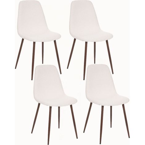 Lot de 4 chaises effet bouclette avec pieds en fer ROKA (1/5)