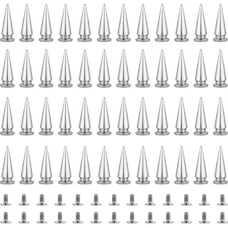 Lot de 50 Rivet Cône de Style Punk Clous Conique Métal Bullet Spikes pour Cuir Vêtement Ceinture Bricolage pour Sac Bracelet Goujons de Rivets, 10x29mm (1/5)