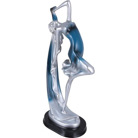 Ornement Danseuse Résine Bleu Statue Décorative de Bureau et Maison Figurine Artisanale Sculptée Décoration Élégante pour Salon et Espace de Travail (1/5)