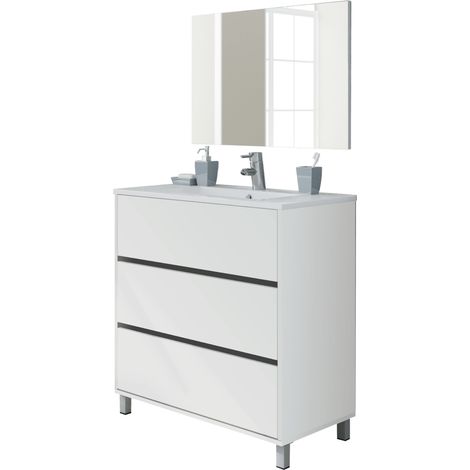 Mueble de baño con espejo Kalma sin lavabo acabado blanco, 90 cm(alto)81,5 cm(ancho)46,5 cm(largo)