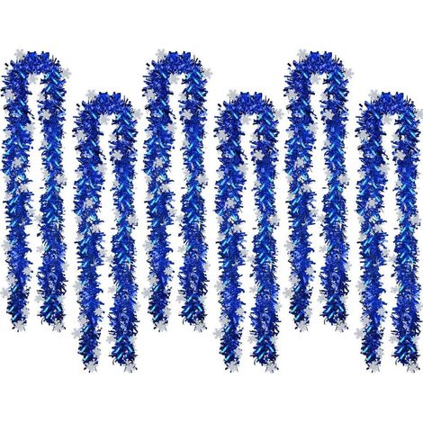 Guirlande Tinsel - Fibres Synthétiques - Décoration De Noël - Bleu - Longueur 3 M (1/5)