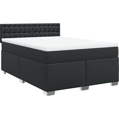 Maison Exclusive - Boxspringbett mit Matratze Schwarz 160x200 cm