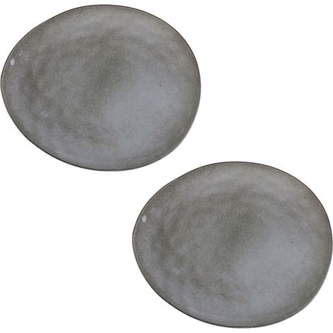 Lot de 2 assiettes plates en céramique AU GRÉ DU TEMPS