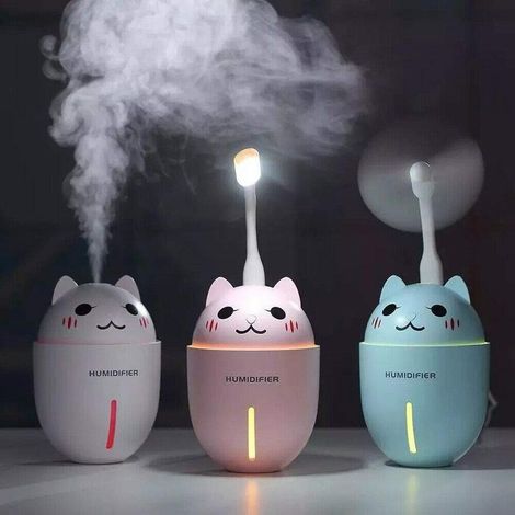 TrAdE Shop Traesio - Umidificatore Usb 3in1 Ultrasuoni Micetto Gatto 320ml Aromaterapia Diffusore - (1/5)