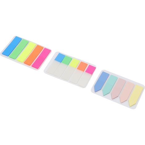 15 paquets d'étiquettes marque-pages, 5 couleurs vives, réutilisables, en PET transparent, adaptés à la maison, à l'école et au bureau.