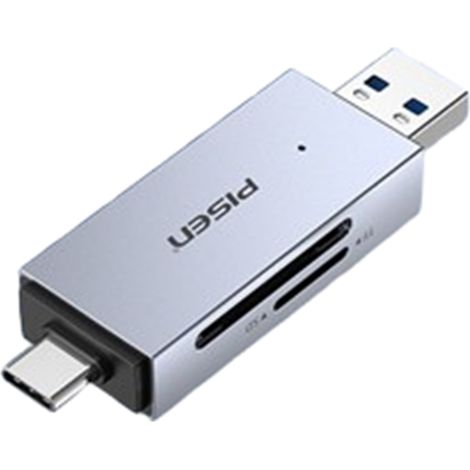 1 Lecteur de carte USB 3.0, Type-C, Aluminium, SD/TF, Haute vitesse, PC/Mac/Android (1/5)