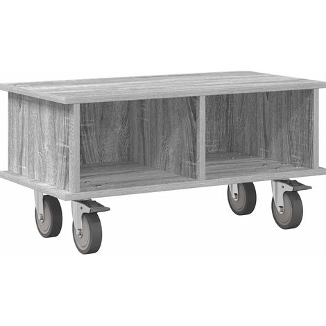 Moderno porta TV rettangolare con contenitore 68 x 35 x 35 cm in legno multistrato grigio sonoma 020054744