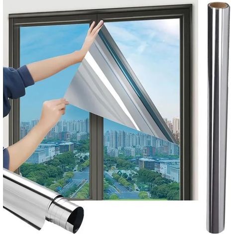 Film Fenetre Anti Chaleur - Film Miroir Argent - Protection UV 99% - Intimite Anti Regard - 60 x 200 cm (1/5)