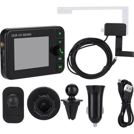 Adaptateur Radio Numérique DAB/DAB+ pour Voiture avec écran LCD de 2,4 Pouces, Transmetteur FM Compatible , Appels Mains Libres pour Voitures (1/2)