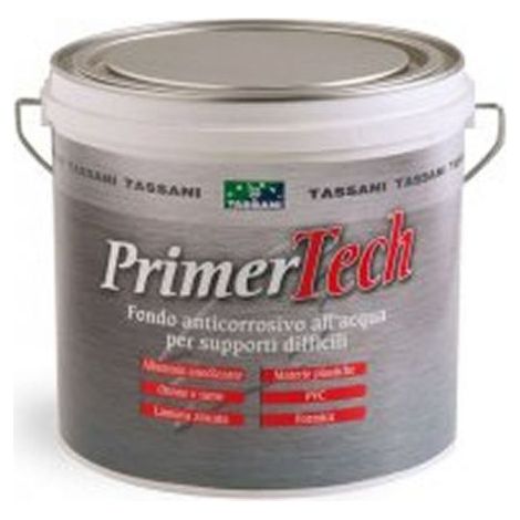 PRIMER TECH PITTURA FONDO ANTICORROSIVO ALL'ACQUA PER SUPPORTI DIFFICILI Grigio ,2.5 lt (1/2)