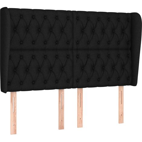 Maison Exclusive - Testiera ad Orecchio Nera 147 x 23 x 118/128 cm in Tessuto
