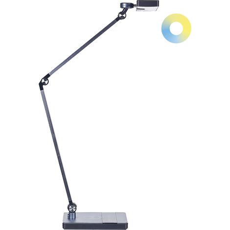 Lámpara de mesa LED de metal negro interruptor táctil cargador inalámbrico Lacerta (1/5)