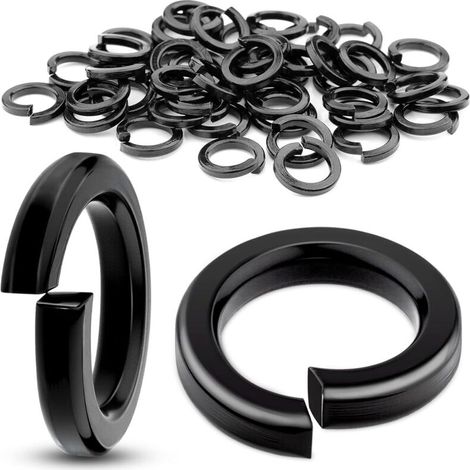 Lot de 60 rondelles M8 inox A2/V2A - Lisses et de carrosserie - Hélicoïdales noires - Pour appareils ménagers et mécaniques (1/5)