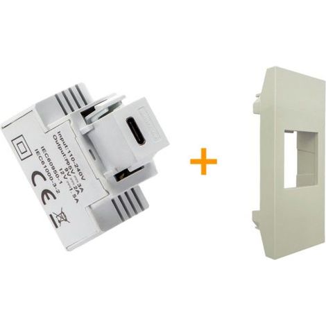 Fanton caricatore 1 USB-C 3A Ricarica rapida 18W Compatibile Vimar Linea Canapa - 82901