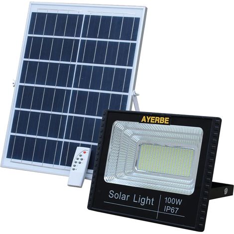 Ayerbe Foco Solar LED con Mando a Distancia 100W (120LED) (1/4)