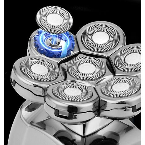 Rasoir Electriques Hommes, 6 in 1 Rasoirs à Têtes Rotatives 7D Tondeuse à Barbe rasoir rechargeable sans fil rasage (1/3)