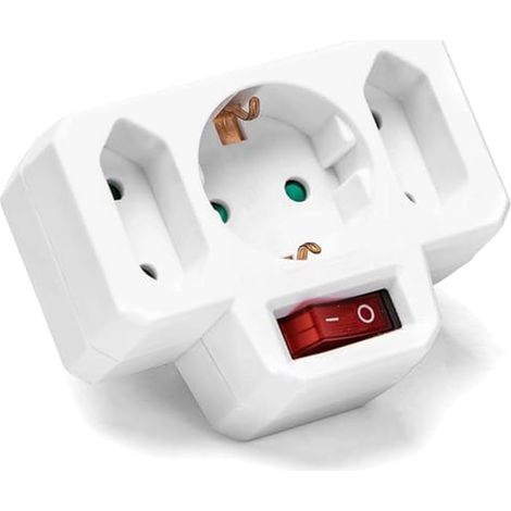 Prise de conversion 1 à 3 avec interrupteur, permet de connecter plusieurs appareils électriques et d'optimiser l'utilisation de l'énergie