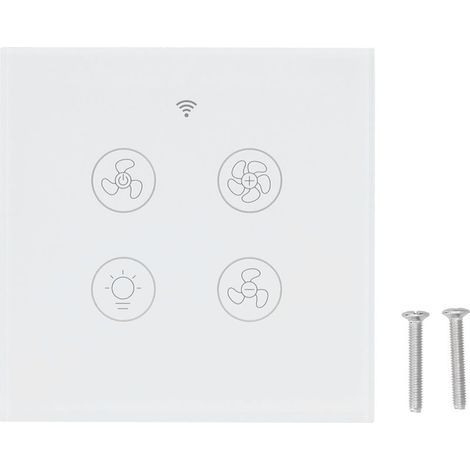 Intelligenter WLAN-Lüfter- und Lichtschalter mit Sprachsteuerung und Funkfernbedienung, 100–250 V, Weiß (1/5)