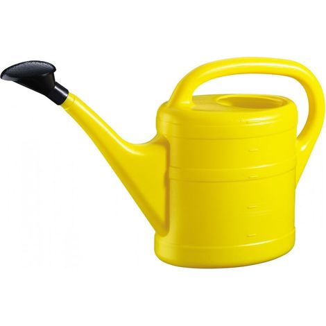 Arrosoir en Plastique - 1 Unité - Polyéthylène Robuste - Bec Verseur Inclus - Jardin et Balcon - 5 Litres Jaune (1/5)