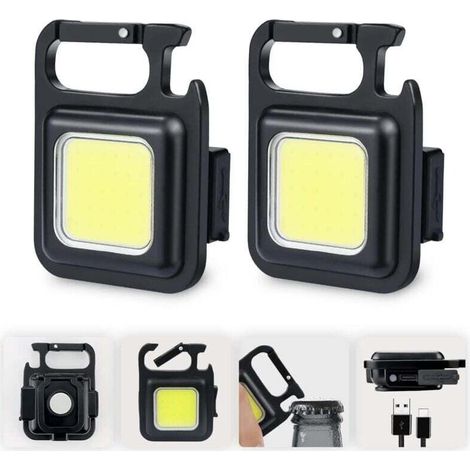 mini luces de trabajo LED, lámparas de inspección recargables, 500 lúmenes, magnéticas, luz de trabajo portátil, linternas pequeñas impermeables con llavero para reparaciones en camping, iluminación d (1/5)
