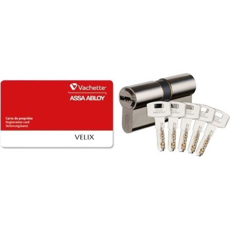 Doppelt reversibler, vernickelter Schließzylinder 30x40 – 5 Schlüssel – Aufbohr- und Manipulationsschutz – 28172000 (1/5)