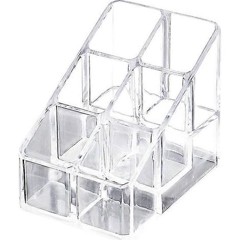 Boîte de rangement transparente et créative pour maquillage, organisateur de cosmétiques, support de bureau en acrylique pour rouges à lèvres et vernis à ongles-8.50X7.00X5.80CM (1/3)