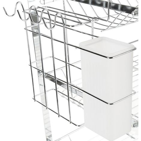 Égouttoir de cuisine en acier inoxydable à trois couches à trois plaques (cage à baguettes + porte-gobelet) (1/5)