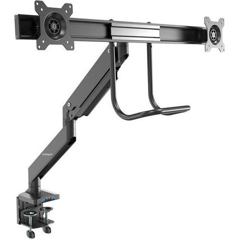StarTech.com Braccio per doppio monitor da tavolo - 2 porte USB 3.0 - Supporto con morsetto per scrivania (1/4)