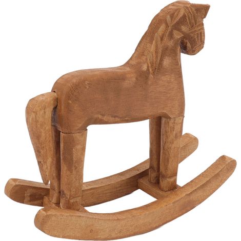 Holzschaukelpferd, antikes, handgeschnitztes Trojanisches Pferd, Tischdekoration für Zuhause, Flur, Büro, Schlafzimmer (1/5)