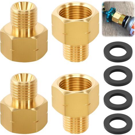 4 Pièces Adaptateur Bouteille Gaz, Adaptateur Gaz 1/4\ (1/5)