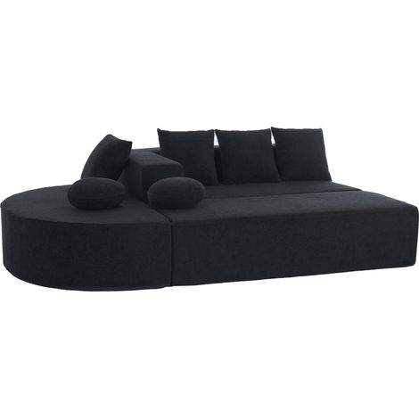 Canapé modulaire compressé en mousse avec tissu Chenille, convertible en lit, sans montage nécessaire (1/5)