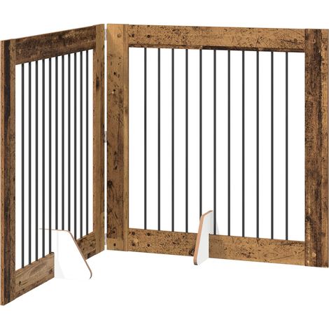 Puerta para perros plegable con soportes 2 uds. 200,5 cm vidaXL
