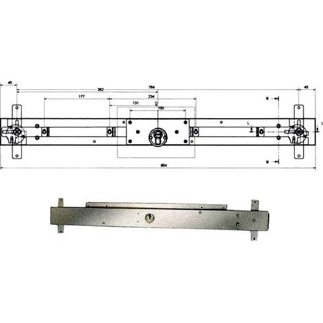 Serratura Bascule con Spranga e Cilindro Potent LLC113.8 in Acciaio di Alta Qualit�