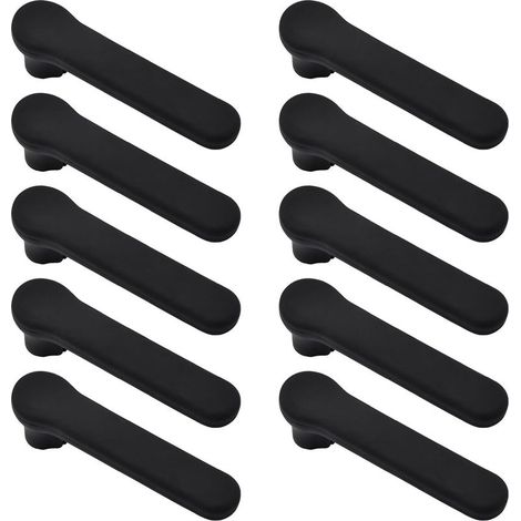 GDHZS-  10 pièces Housses de poignée de porte,housses en silicone pour poignée de porte,protection de sécurité pour bouton de porte, antistatique,protège,noir (1/5)