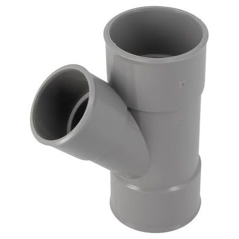 Reduziertes 45°-PVC-T-Stück – 1 Stück – Hart-PVC – Abwasseranschluss – Bad und Küche – 50/40/50 mm (1/4)