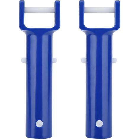 Lot de 2 têtes de brosse de piscine bleues en forme de V avec manche, accessoires de rechange pour piscine (1/5)