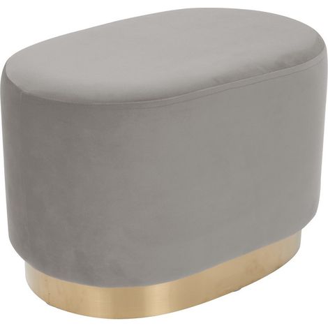 Pouf ovale Nano 425 in velluto azzurro e base oro (1/3)