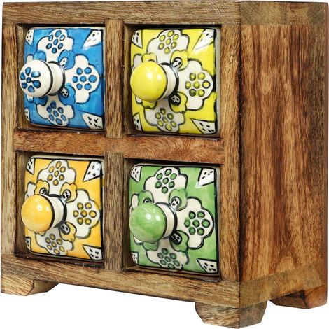 Petit meuble de rangement 4 tiroirs colorés (1/4)