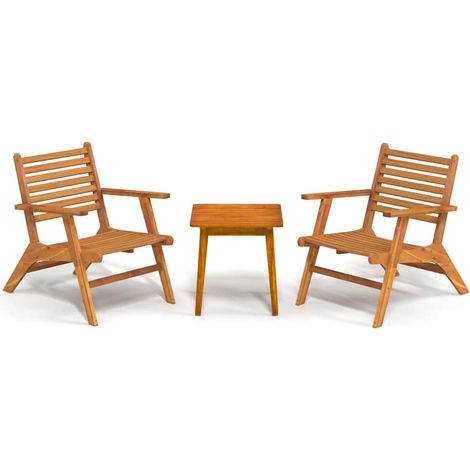 Maison Exclusive - Juego de bistró 3 piezas madera maciza de acac (1/5)