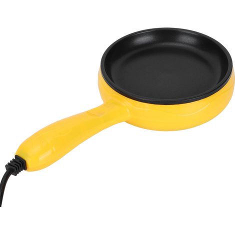 Poêle à frire mini 350W antiadhésive pour steak, crêpe, œuf, avec spatule en bois, prise UE 220V (1/5)