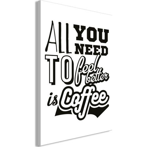 Tableau "All You Need To Feel Better is Coffee" 80 x 120 cm (1/2)